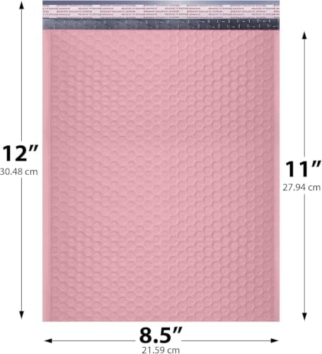 Light Pink Bubble Mailers 8.5x12 Poly Padded Envelopes #2, 300 Pack - Image 2