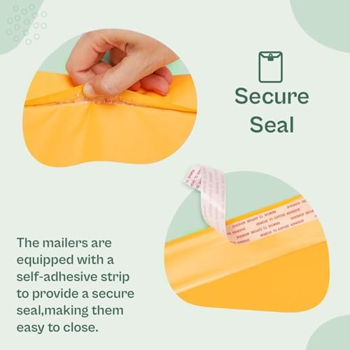 PSBM #0 250 PCS 6.5 x 10 Inch Kraft Bubble Mailers, Yellow Padded Envelopes, Self-Sealing Peel-Off Strip, Ideal for Shipping CD, DVD, Jewelry, Photos, Magazine, Books, Clothes and More - Image 6