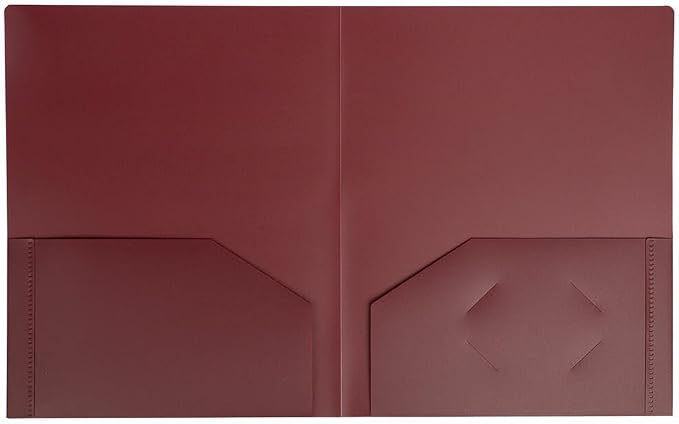 JAM PAPER Heavy Duty Plastic 2 Pocket Extra Tough School Folders - Burgundy - Bulk 144/Box - Image 2