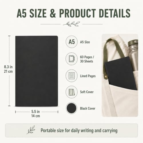 Mimorou 100 Pcs A5 Journals Notebooks Bulk,Black,Lined - Image 2