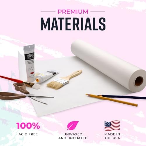 Bryco Goods 18”x1200” (100’) White Kraft Paper Roll - Pack of 2 - Easel Paper for Arts & Crafts, Floor Covering, Packaging, Gift Wrapping, Bulletin Boards - Made in The USA - Image 2