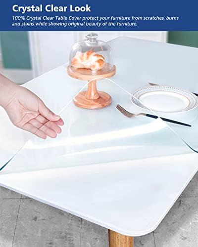 16X72 Inch Crystal Clear Table Pad Protector 1.5mm Thick Vinyl Table Cover Runner No Plastic Smell PVC Desk Pad Blotter Furniture Topper Protector for Coffee Dining Table Kitchen Counter - Image 5