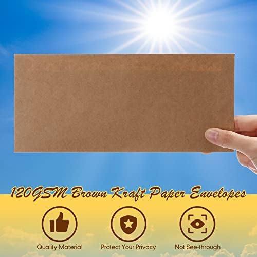 Jutom #10 Letter Size Kraft Envelopes, Brown, 500 Pcs - Image 4