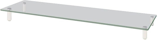 Kantek Extra-Wide Glass Monitor Riser with 8mm Tempered Glass Platform and 60-Pound Capacity, Clear Glass (MS380), 3.3" x 39.4" x 10.2" by Kantek