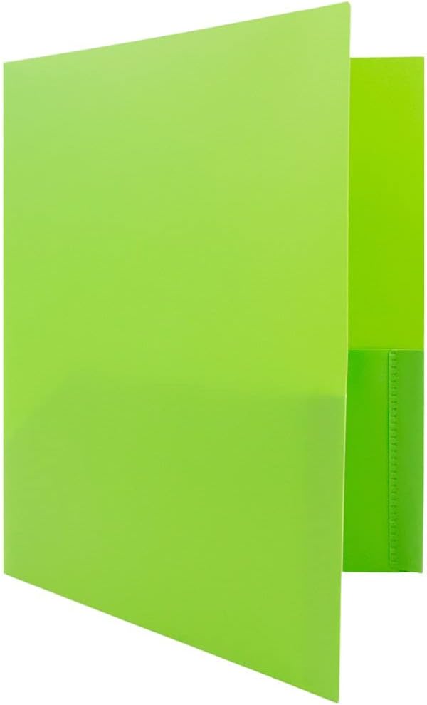 JAM PAPER Plastic Color POP Folders - 2 Pocket Durable Folders with Metal Prongs Fastener Clasps - Assorted Fashion Colors - 6/Pack - Image 6