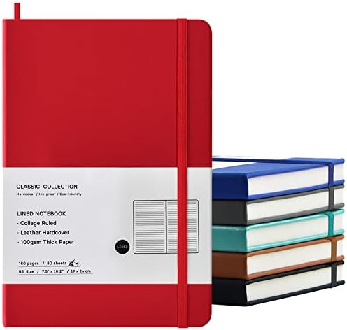 Coopay 6 Pack B5 Notebooks Journal College Ruled Composition Notebooks Classic Hardcover Lined Journals for Office Home School Business Writing Notes, 10.2" x 7.5", 100GSM Thick Paper (Multicolor) by Coopay