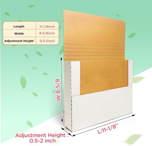 50 pack Letter Size Corrugated Mailer,11x8x2'',Height Adjustable - Image 2
