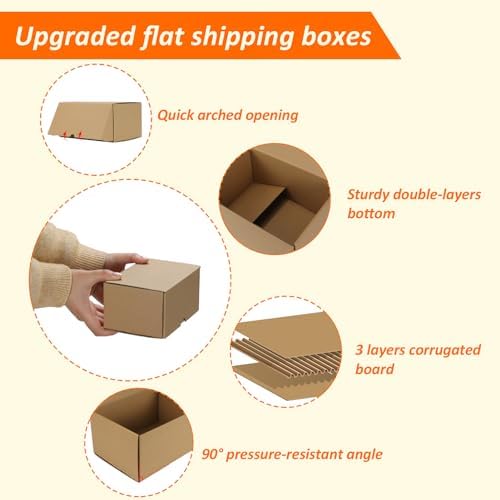 HORLIMER 6x4x3 inches Shipping Boxes Set of 40, Brown Corrugated Cardboard Box for Mailing, Packaging, Small Business - Image 3