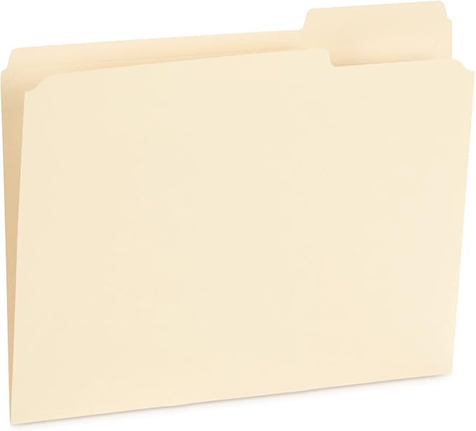 Blue Summit Supplies 100 Heavy Duty Manila File Folders, Letter Size, 14pt | Heavy duty 14pt manila, reinforced 1/3 cut tabs, for office, home, and classroom document filing - Image 6