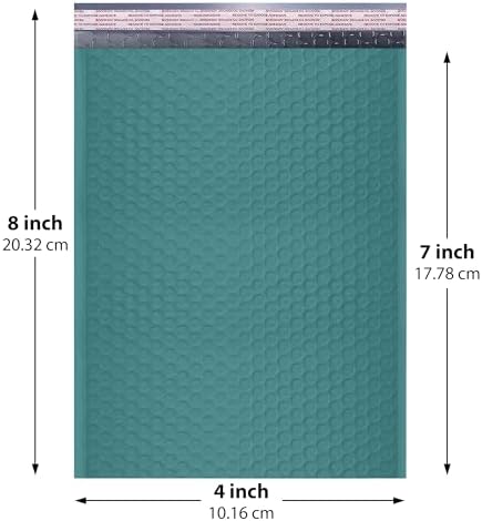 Green Bubble Mailers 4x8, Self Seal Poly Padded Envelopes #000, 1000 Pack - Image 2