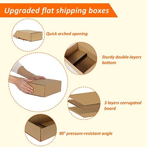 HORLIMER 9x6x3 inches Shipping Boxes Set of 25, Brown Corrugated Cardboard Box Literature Mailer - Image 4