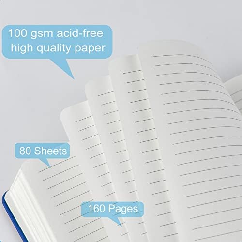 6 Pack A5 Journal Notebooks College Ruled Notebook Classic Leather Hardcover Lined Journals for Writing Office School Home Business, 8.3 x 5.5 inch, 100GSM Thick Paper, 160 Pages (Multicolor, 6 Pack) - Image 4