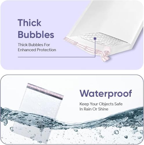 Small Bubble Mailers 4x8, Poly Padded Envelopes #000, 1000 Pack Bulk - Image 5