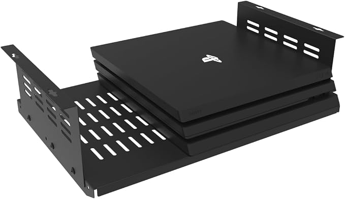 17" Under Desk Computer Mount for Small Form Factor Computers | SFF and PCs Mount Compatible with Laptop PlayStation 4 PS4 Slim PS4 Pro Gaming, Usage Space 17.3" W x4"H x 12" D (4inch High) - Image 5
