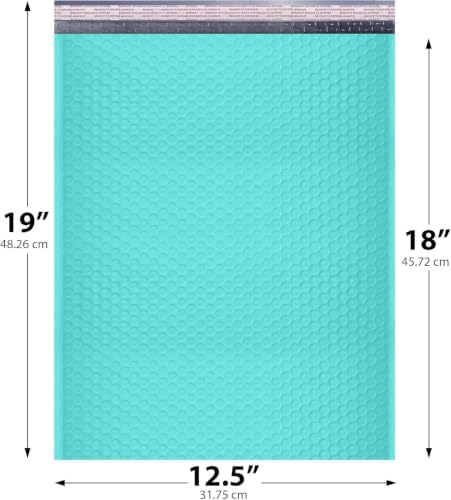 Teal Bubble Mailers 12.5x19, Self Seal Poly Padded Envelopes #6, 150 Pack - Image 2