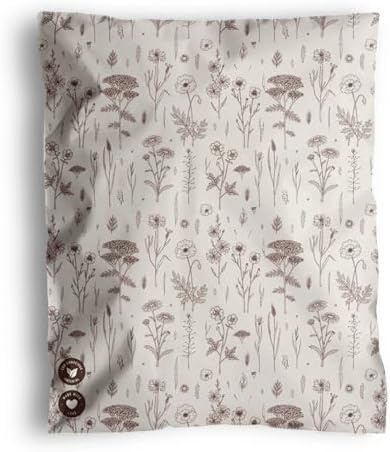 Poly Mailers 10x13-100 Pack Biodegradable Shipping Bags for Clothes - Impack Self-Seal Waterproof Thick Mailing Envelope for Accessories & Clothing - Wildflower by Impack