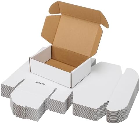 PHAREGE 20 Pack 6x4x2 inch Small Shipping Boxes, White Mailing Boxes by PHAREGE
