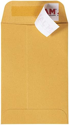 JAM PAPER #4 Coin Business Commercial Envelopes with Peel and Seal Closure - 3 x 4 1/2 - Brown Kraft Manila - Bulk 500/Carton - Image 3