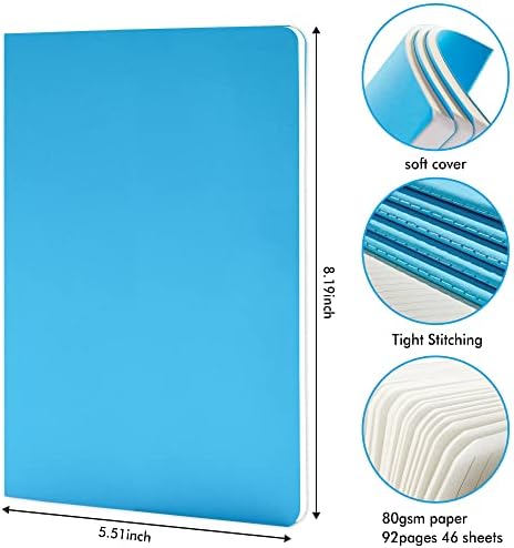 36 Pack Soft Cover Journal Bulk, Feela Lined Blank Travel Journal for Women Men Writing, Notebooks College Ruled for Work, Note Taking Notebook School Business Supplies, 8.2” x 5.5”, A5, Blue - Image 2