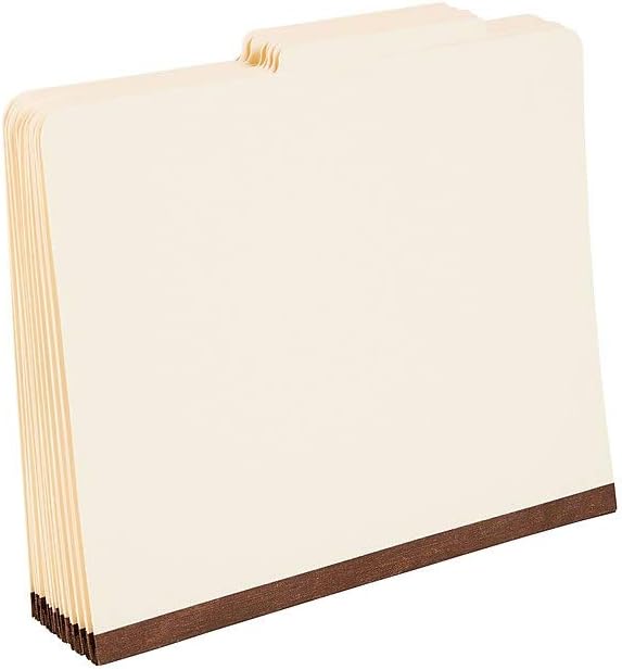 Staples Pressboard Classification Folder, Letter Size, 2/5‑Cut Top Tab, Manila, Durable Construction, 10/Box by Staples