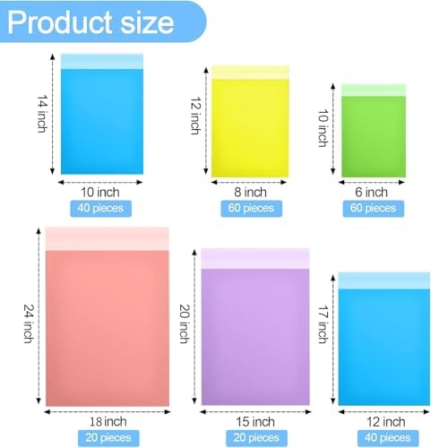 Outus 240 Pcs Poly Mailers Variety Size Pack Shipping Bags, Multicolor - Image 3