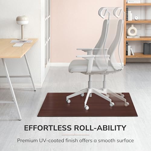 Anji Mountain 48" x 42" Bamboo Office Chair Mat for Carpet & Hardwood Floor - Image 5