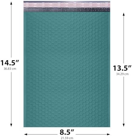 Green Bubble Mailers 8.5x14.5, Self Seal Poly Padded Envelopes #3, 100 Pack - Image 2