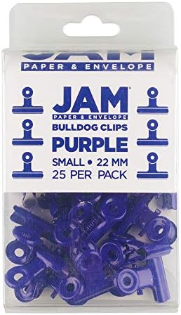 JAM PAPER Metal Bulldog Clips - Small - 22mm - Purple - 25/Pack - Image 2
