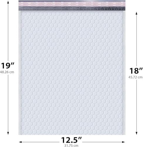 Arctic White Bubble Mailers 12.5x19 Poly Padded Envelopes #6 20 Pack - Image 2