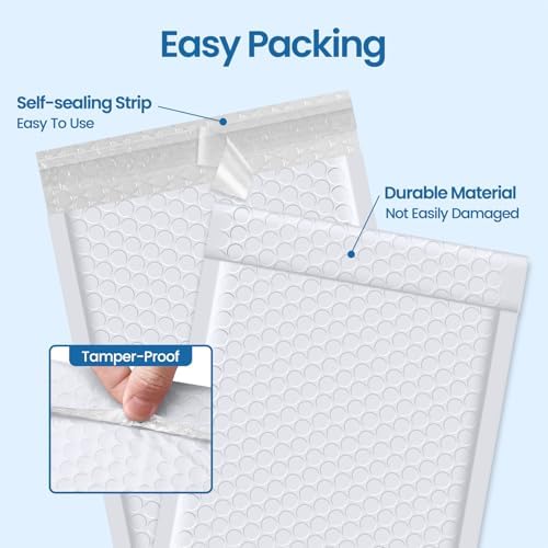 Metronic White Bubble Mailers 6x10 Inch 100 Pack Self-Seal Padded Envelopes - Image 6