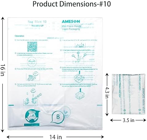 Foam Bag for Packaging 16 Pack Handy Bags #10,14” x 16" Room Temperature Expanding Foam Bags, Pack of 16 - Image 2