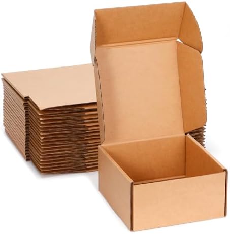 Kraft Brown Shipping Boxes 6x6x3 Inches, 20 Pack by DUZCLI