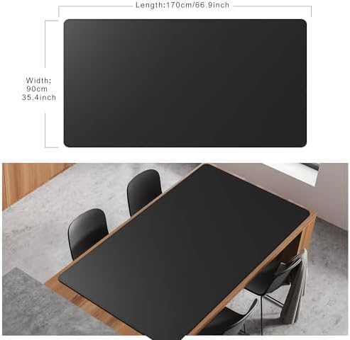 Cacoy 66.9" x 35.4" Leather Desk Mat, Large Computer Mouse Pad, PU Leather Desk Blotters Pad Protector, Extended Desk Mats on Top of Desks, Waterproof Desk Writing Pad for Office and Home (Black) - Image 2