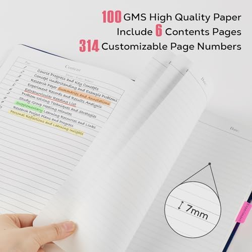 FOCUS DAY Lined Journal Notebook for Women/Men Writing Work, 320 Pages A4 Large Notebook notepads 8.5 x 11 for Note Taking, Hardcover Leather Journal, 100Gsm Thick Paper, Pink - Image 4