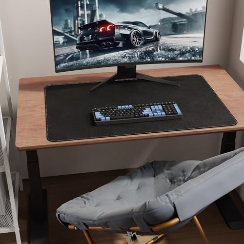 CENNBIE 35.5" x 23.6" Leather Desk Mat,Computer Mouse Pad (Black) - Image 5