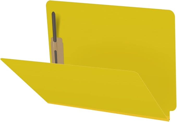 25 Pt. Pressboard Classification Folders, Full Cut End Tab, Letter Size, No Dividers, Yellow (Box of 25) by Ecom+Folders