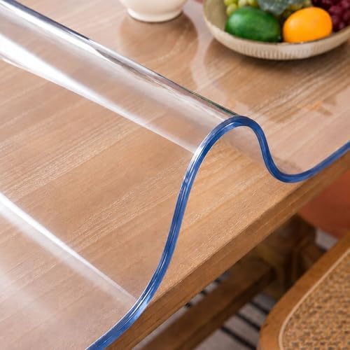Clear Table Cover Protector 20 x 54 Inch, 2mm Thick Clear Desk Mat, Plastic Table Cover, Transparent Desk Cover, Desk Protector Mat for Desktop, Writing Desk by Unknown