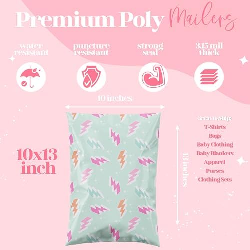 Pretty Package Store Poly Mailers 6x9, Lightning Bolt, 100 Pack - Image 4