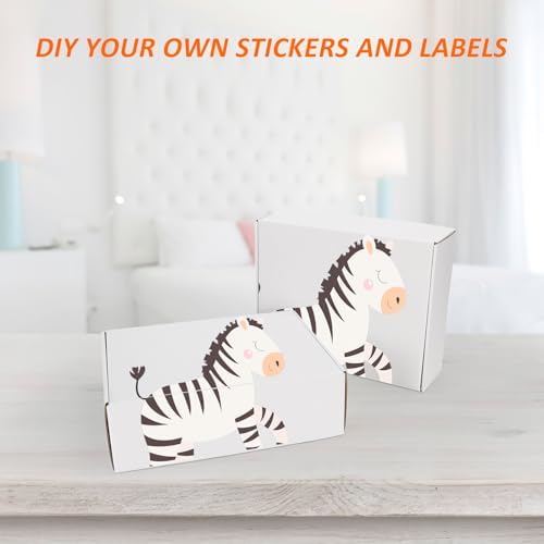HORLIMER 13x10x4 inches Shipping Boxes Set of 15, White Corrugated Cardboard Box Literature Mailer, 15 Stickers Included - Image 4