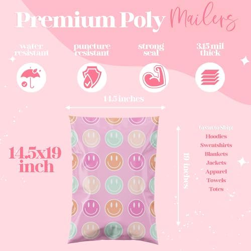 Pretty Package Store Poly Mailer 10x13, Smiley Face, 100 Pack - Image 5