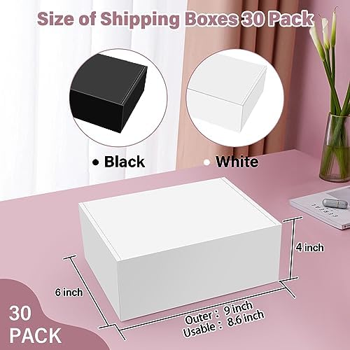 BoShahai 30 Pack 9x6x4 Inches White Corrugated Cardboard Shipping Boxes - Image 2