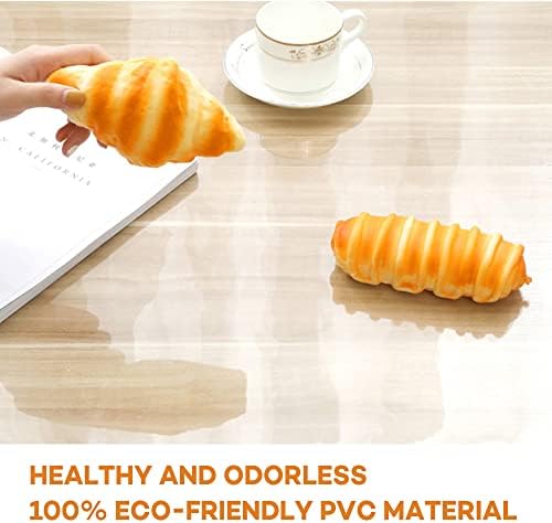 2 Sets 20 Inch Dia Round Clear Plastic Table Protector Cover PVC Vinyl Desk Pad Mat Waterproof Heat Resistant Non-Slip Easy Clean Tablecloth for Dining Room Table Coffee End Table Office Writing Desk - Image 4