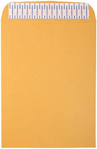 JAM PAPER 9 1/2 x 12 1/2 Open End Catalog Envelopes with Peel and Seal Closure - Brown Kraft Manila - Bulk 500/Box by JAMPaper