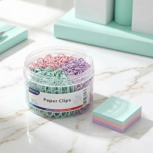 Multicolor Jumbo Paper Clips, Pastel, 1.3 Inch & 2 Inch, 400pcs - Image 2