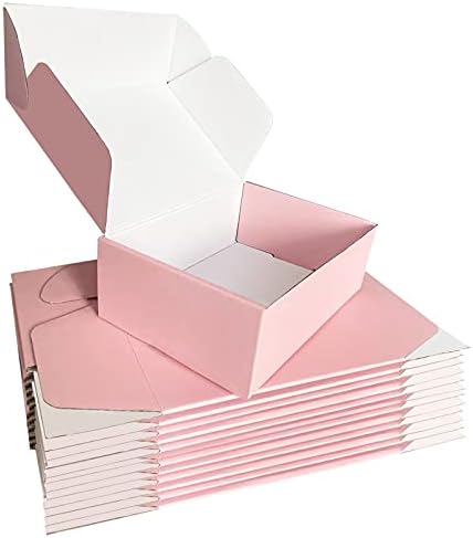 SNOGSWOG 28 Pack 9x6x3 inches Pink Shipping Boxes for Small Business, Small Corrugated Cardboard Gift Box for Mailing,Shipping,Storing,Christmas Gifts Wrapping by SNOGSWOG