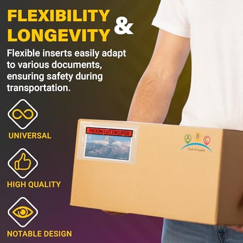ABC PACK & SUPPLY Packing List Envelopes, Clear with Red Panel Packing List Enclosed, 7 x 5 Inch, Self Seal Document Pouches 2 Mil Polyethylene, Pack of 1000 - Image 4