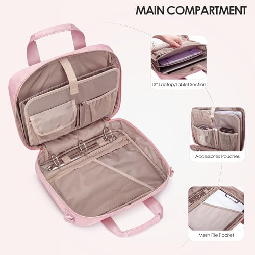 3 Ring Zipper Binder, 2 Inch Ring Binder Organizer Bag with Strap - Image 2