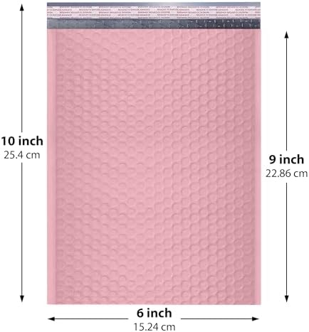 Light Pink Bubble Mailers 6x10, Poly Padded Envelopes #0, 250 Pack - Image 2