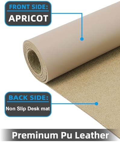 Non-Slip Desk mat,PULeather Desk Pad Protector, Office Desk Mat, Large Mouse Pad,Desk Blotter, Laptop Desk Pad, Waterproof Desk Writing Pad for Office and Home (Apricot, 40" x 17") - Image 2