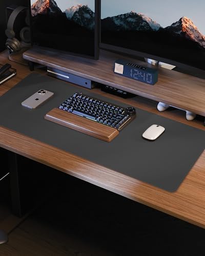 Leather Desk Pad Protector, Mouse Pad, Office Desk Mat, Non-Slip PU Leather Desk Blotter, Laptop Desk Pad, Waterproof Desk Writing Pad for Office and Home (Dark Grey, 31.5" x 15.7") - Image 7